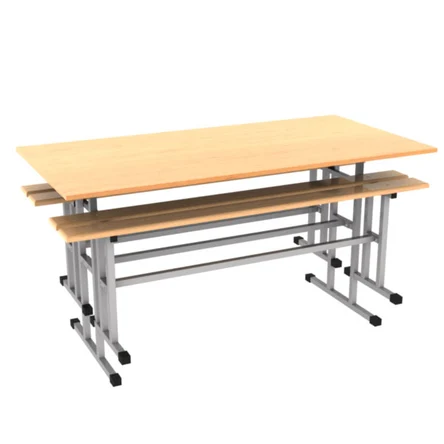 Стол обеденный на 6 человек с подвесами для скамей